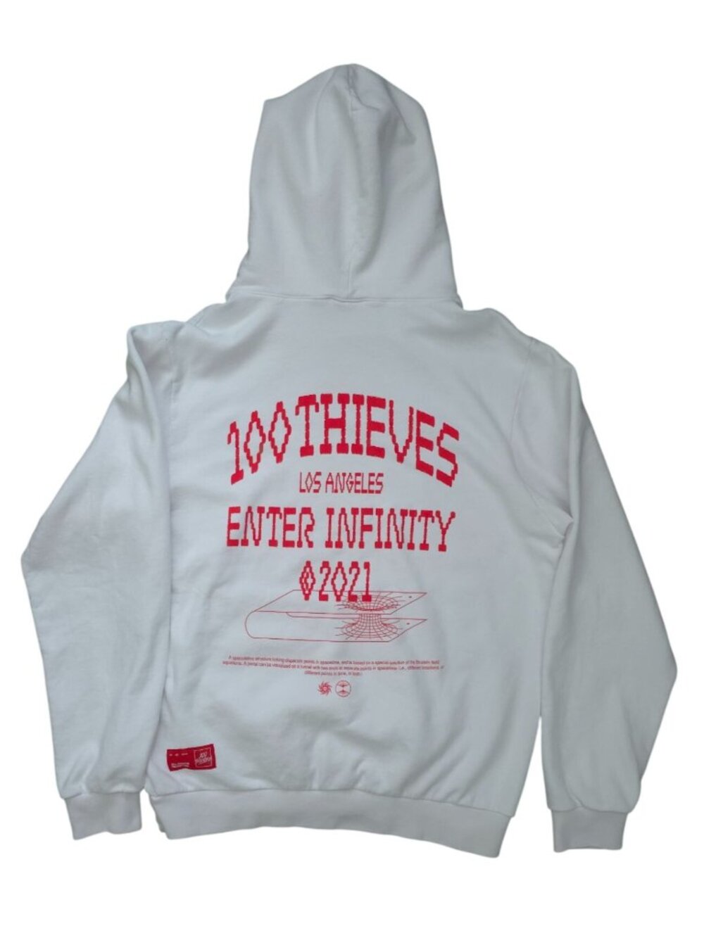 100 Thieves ENTER INFINITY 2021 White Pullover Streetwear Hoodie Sz 2XL USA MADE